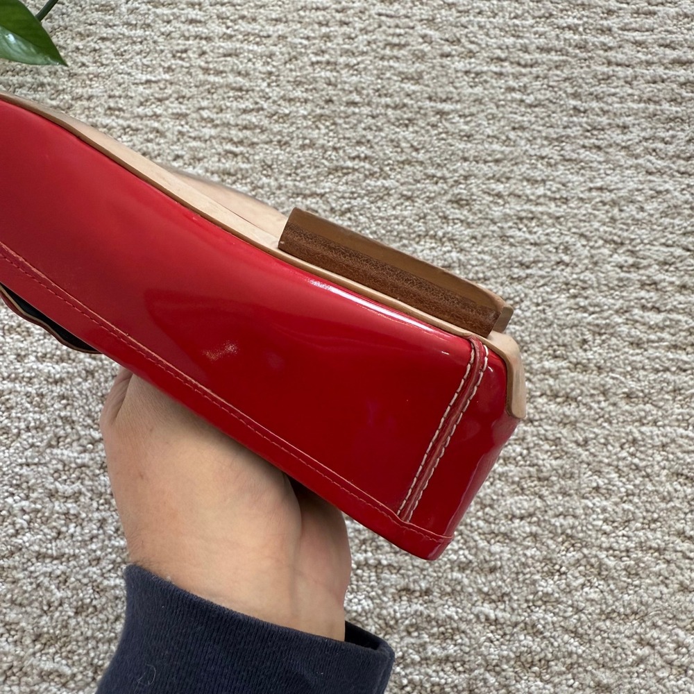 Frances Valentine Red Patent Leather Loafers - Picture 9 of 12